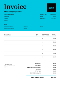 Clean Blue Invoice Template